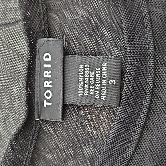 Torrid Sheer Mesh Short Sleeve Top with Floral Embroidery - Picture 6 of 9